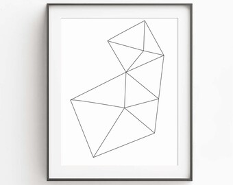 Geometric Wall Art, Modern Shapes Art, Geometric Print Art, Black Minimal Art, Modern Art Printable, Black Wall Art,  Digital Download Art