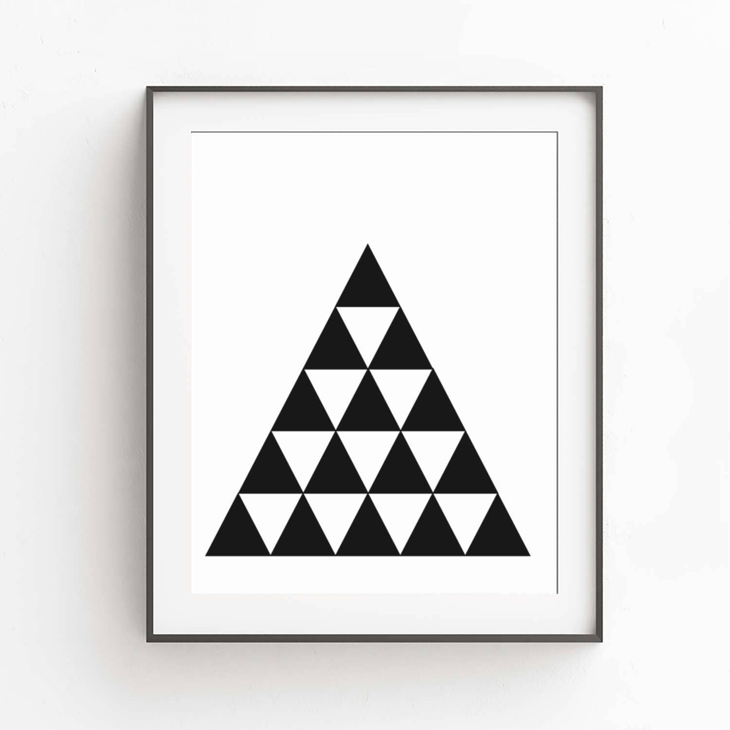 Triangle Poster, Monochrome Art Prints, Scandinavian Art Printable ...