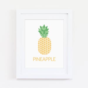 Pineapple Art Print, Tropical Art Prints, Pineapple Wall Print, Summer Art Poster, Kids Print, Pineapple Printable, Yellow, Baby Shower Gift