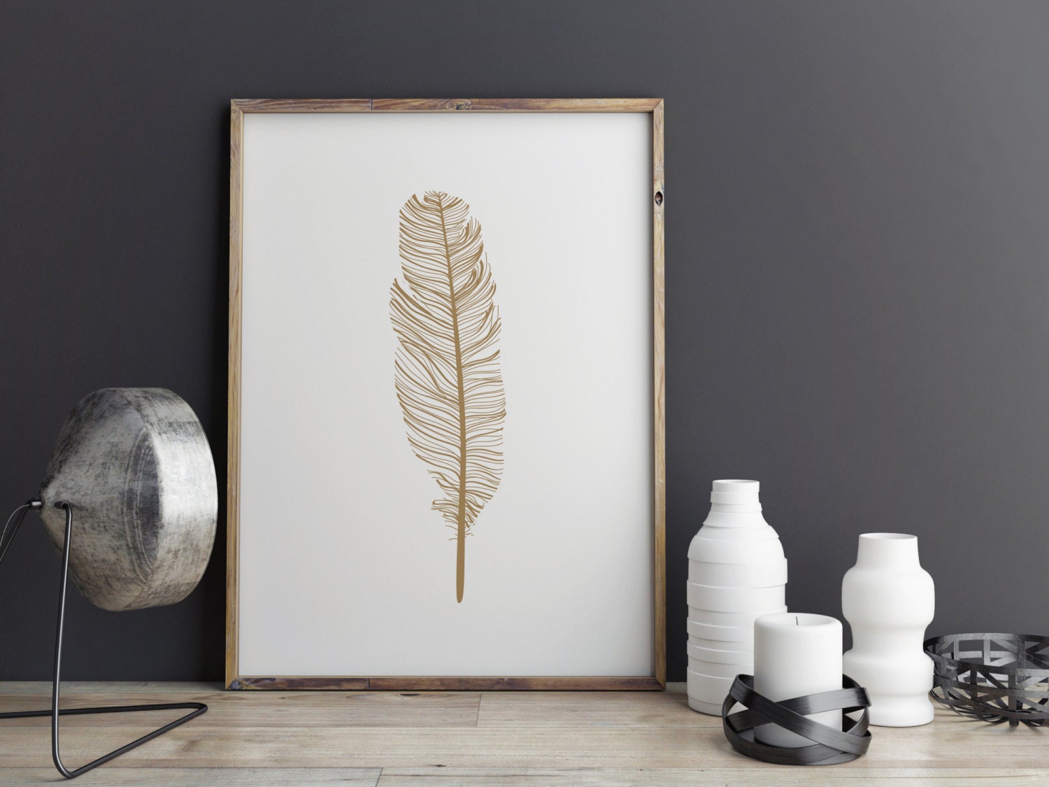Gold Feather Wall Art Gold Print Art Wall Art Printable Etsy UK