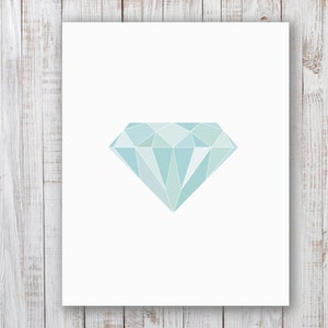 May include: A light blue geometric diamond shape on a white background.
