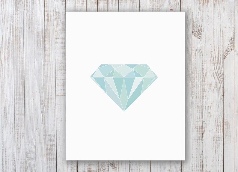 May include: A light blue geometric diamond shape on a white background.