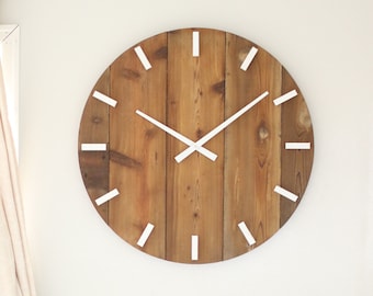 Large wall clock - Mid century modern - Boho decor - Neutral style - Unique gift idea - Minimalist wall hanging - SYDNEY in Natural