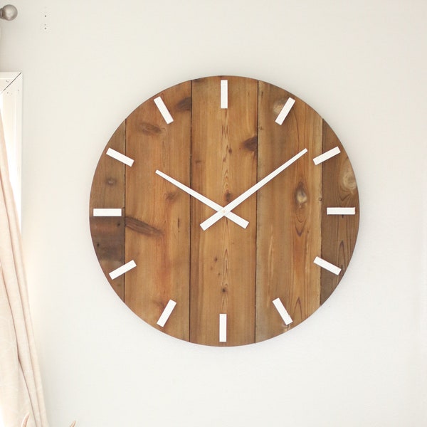 Large wall clock - Mid century modern - Boho decor - Neutral style - Unique gift idea - Minimalist wall hanging - SYDNEY in Natural