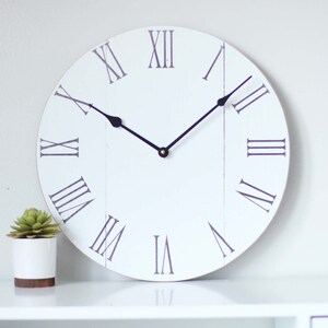 Wall clock White clock Farmhouse living decor Office decor Bedroom decor 15 Emma image 1