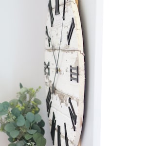 Large Wall Clock - Chippy White - Farmhouse Wall Decor - Housewarming ...