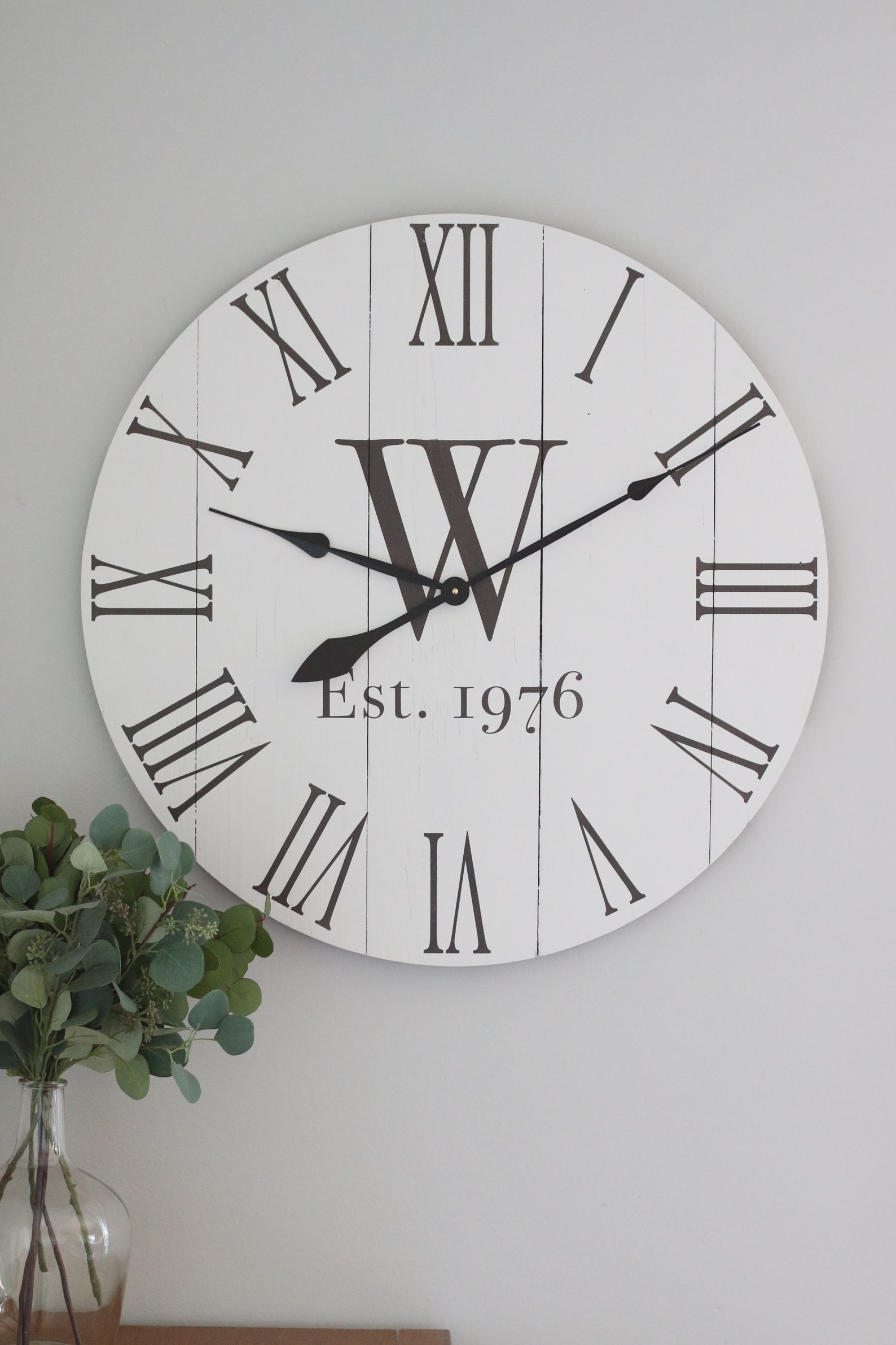 Large Wall Clock - Farmhouse Wall Decor - Oversized Clock - Living Room ...