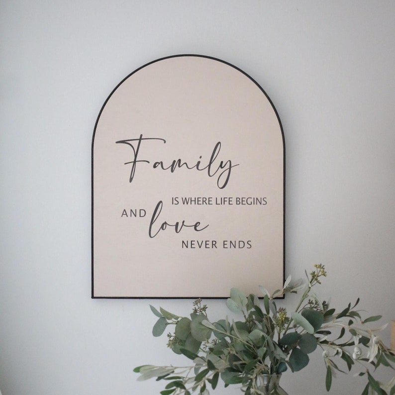 Arched Family Wood Sign – Modern Farmhouse Living Room Wall Art - Etsy