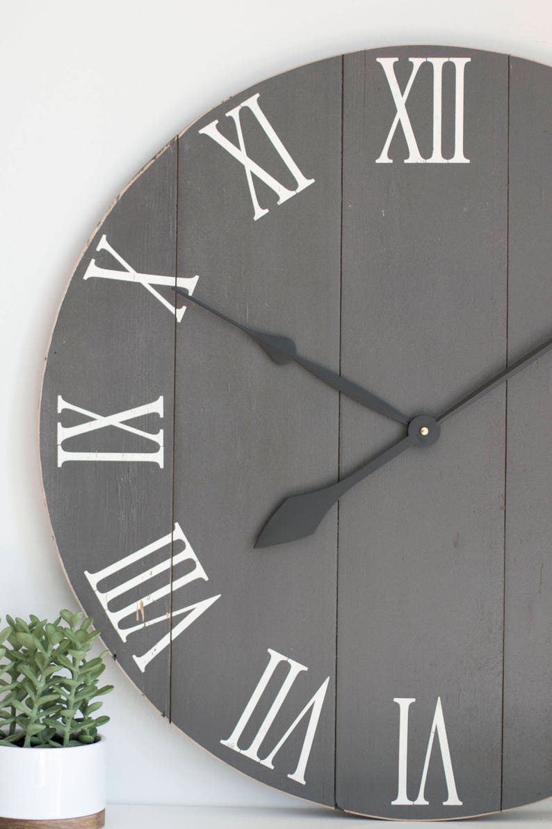 25/30 Julian. Large wall clock. Rustic wall clock. Etsy