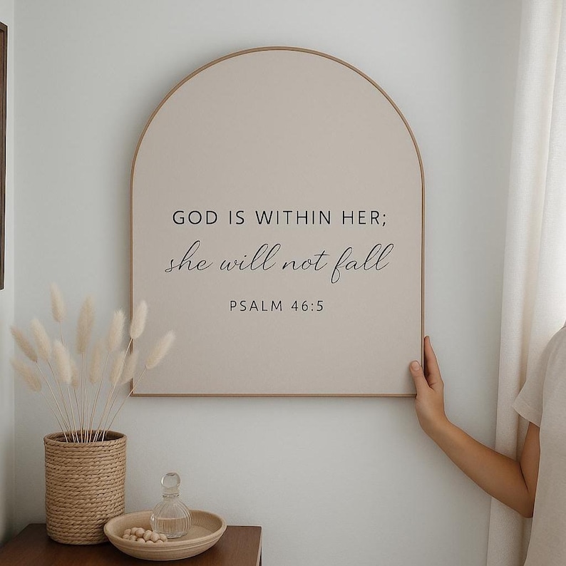 Arched Sign - Psalm 46:5 - Scripture Wall Art - Girls Bedroom - Modern ...