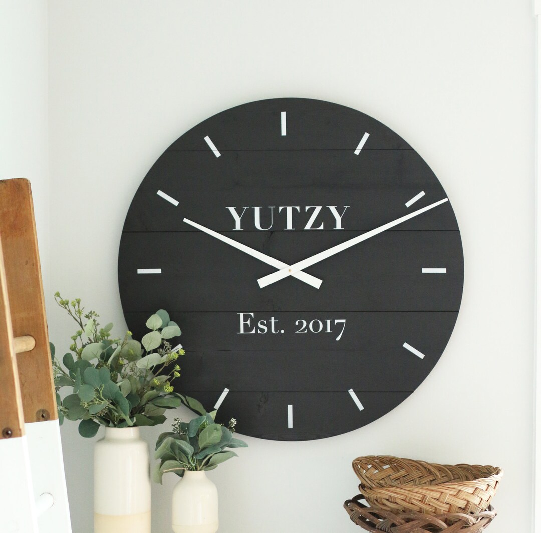 Large Wall Clock - Farmhouse Wall Decor - Oversized Clock - Living Room ...