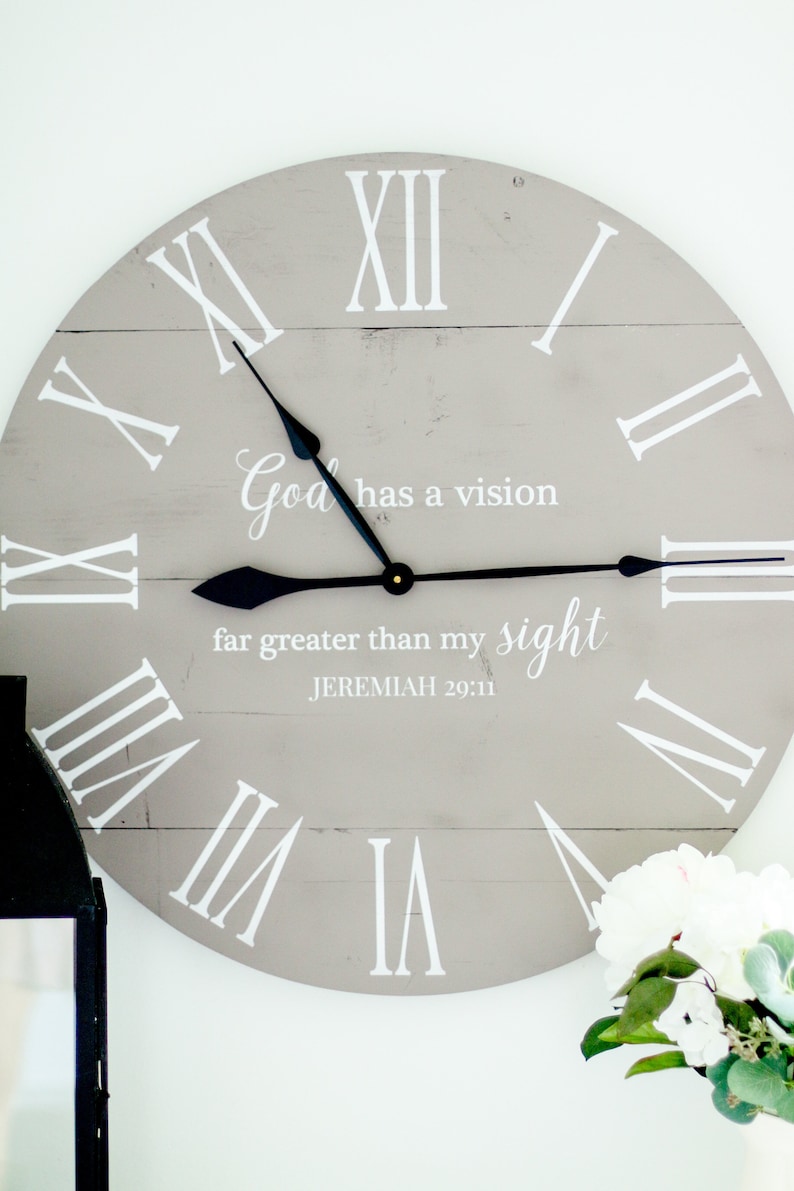 Large Wall Clock Bible Verse Wall Decor Encouragement Gift Etsy
