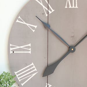 Wood wall clock Medium grey chalk paint Farmhouse living room Handmade clock Home decor Living room decor 20 Kennedy image 7