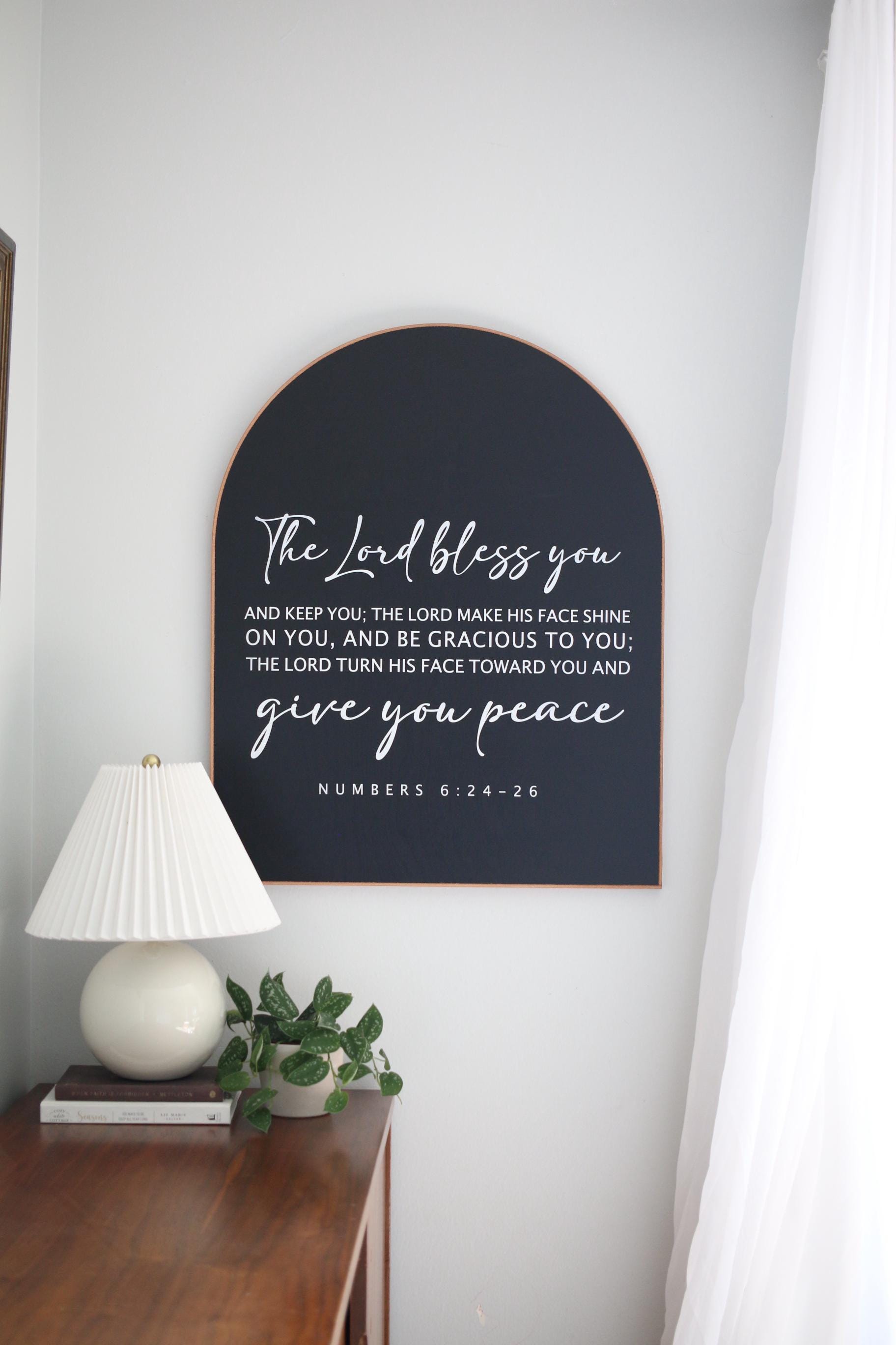 Arched Wall Sign - Numbers 6:24-26 - Scripture Wall Art - Living Room ...