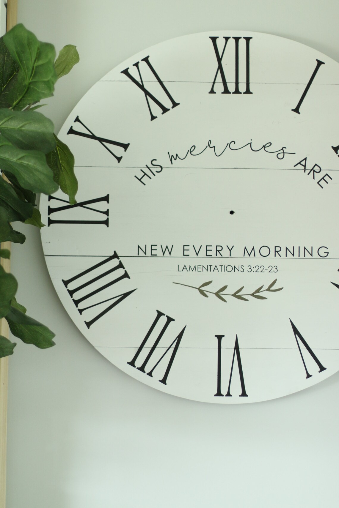 Large Wall Clock Scripture Wall Decor Mercies Are New Etsy