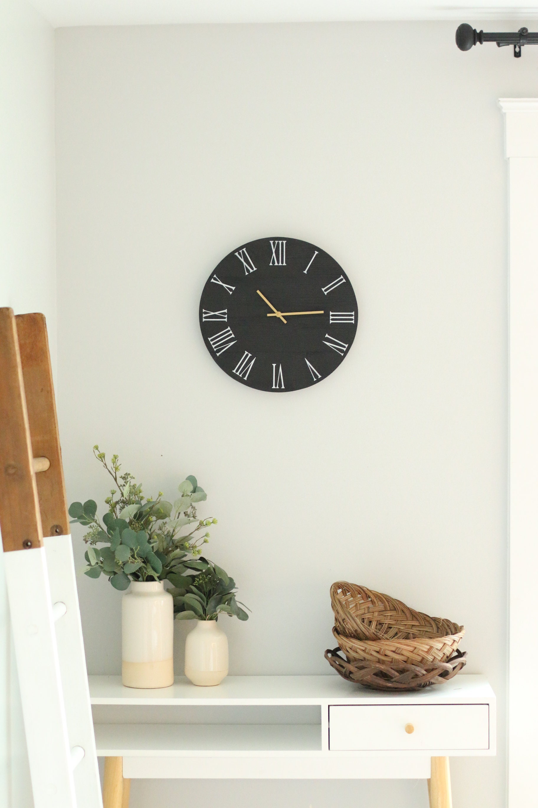 Small wall clock Black clock Decor for kitchen Modern Etsy