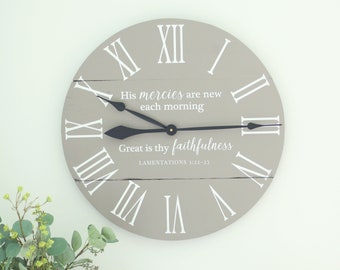 Wood wall clock - Scripture wall art - Bible verse decor