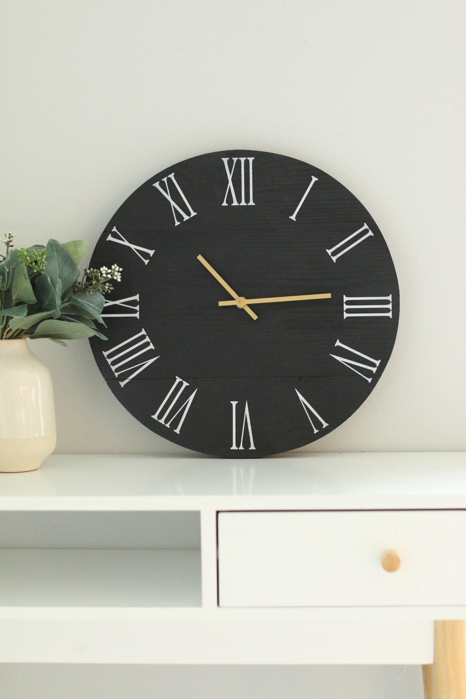 Small wall clock Black clock Decor for kitchen Modern Etsy