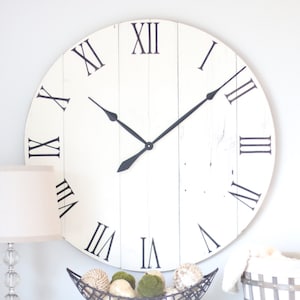 36&quot; Farmhouse clock. Living room wall art. Oversized wall clock. EMMA