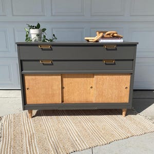 gray mid century modern dresser Mid Century Modern Dresser | MCM Dresser 6 Drawer