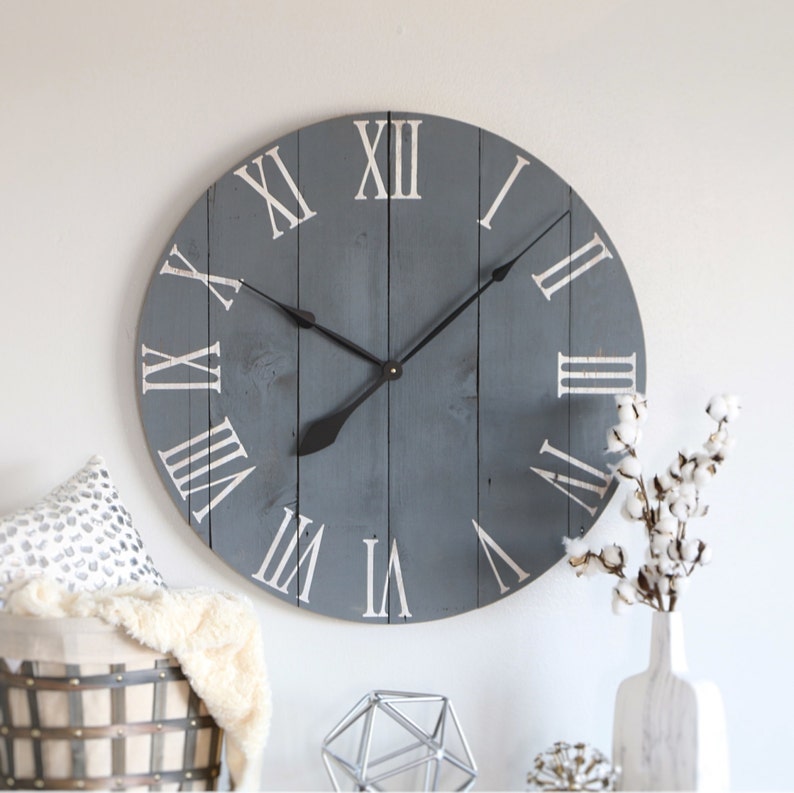 25 30 Nora Slate Gray Large Wall Clock Image 0