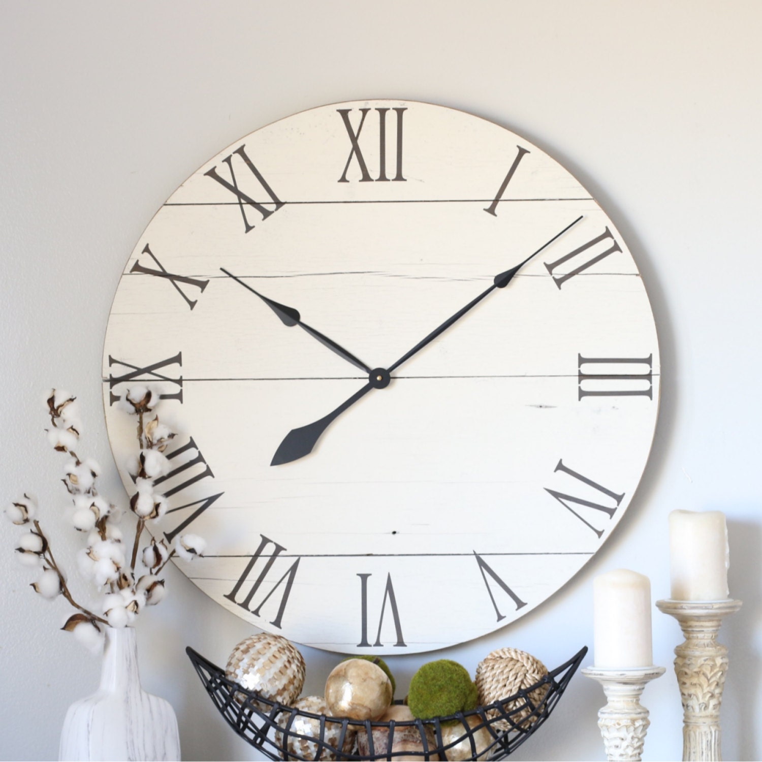 Large Wall Clock Farmhouse Living Room Decor Above - Etsy