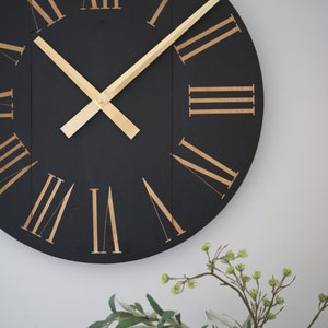 Wall Clock - Black and Gold - Living Room Home Decor - Modern Farmhouse ...