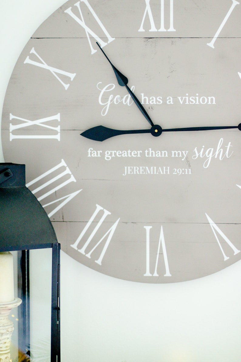 Large Wall Clock Bible Verse Wall Decor Encouragement Gift Etsy
