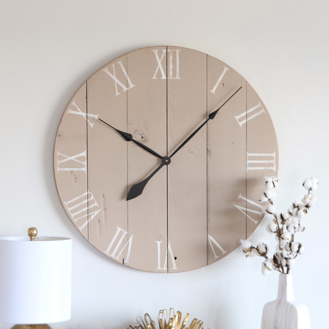 Large Wall Clock. Living Room Decor. Farmhouse Decor. Rustic Etsy