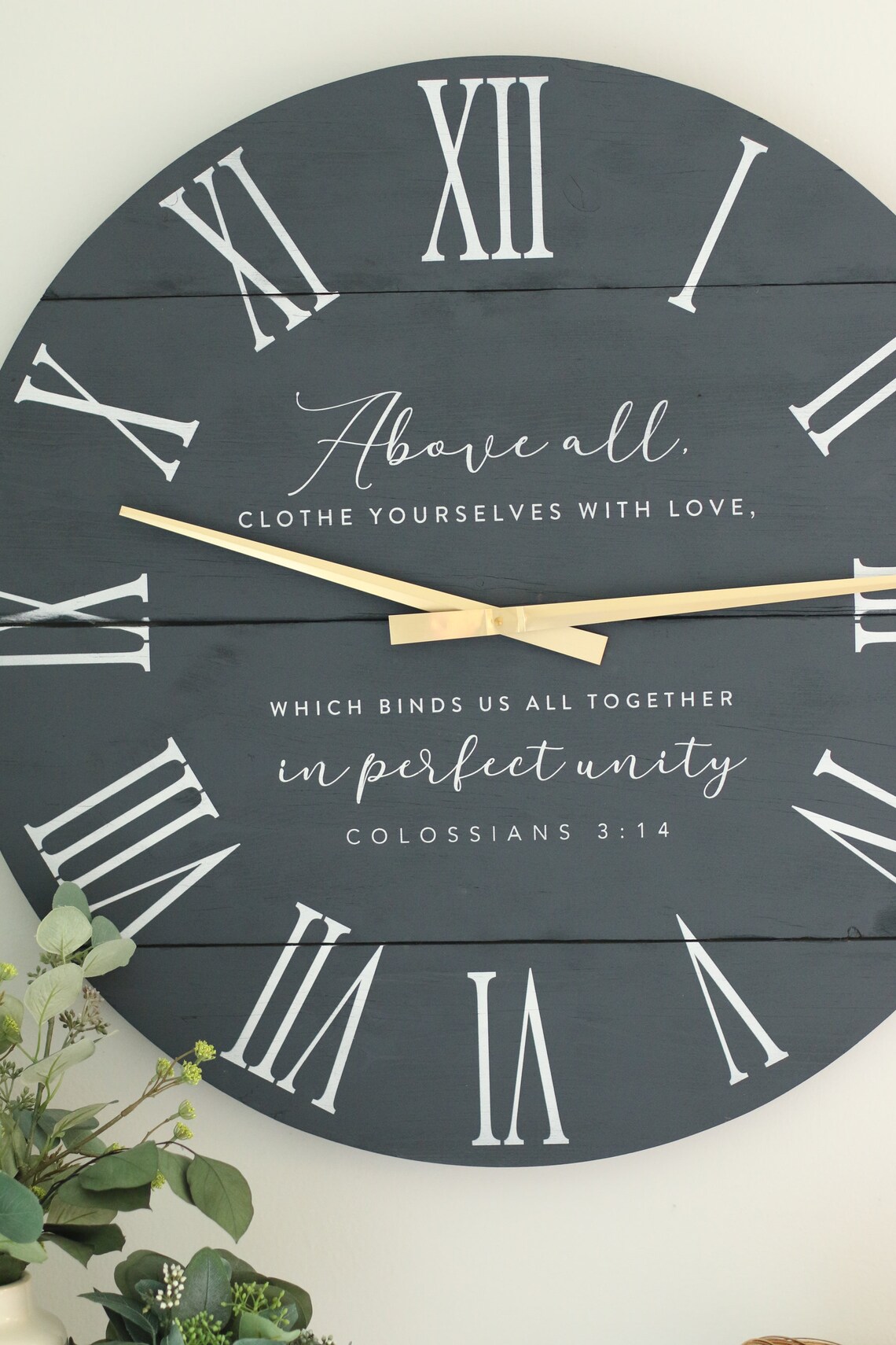 Large wall clock Bible verse decor Scripture wall art Etsy