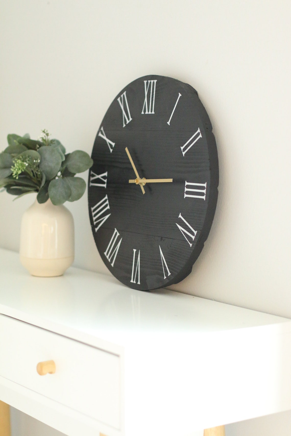 Small wall clock Black clock Decor for kitchen Modern Etsy