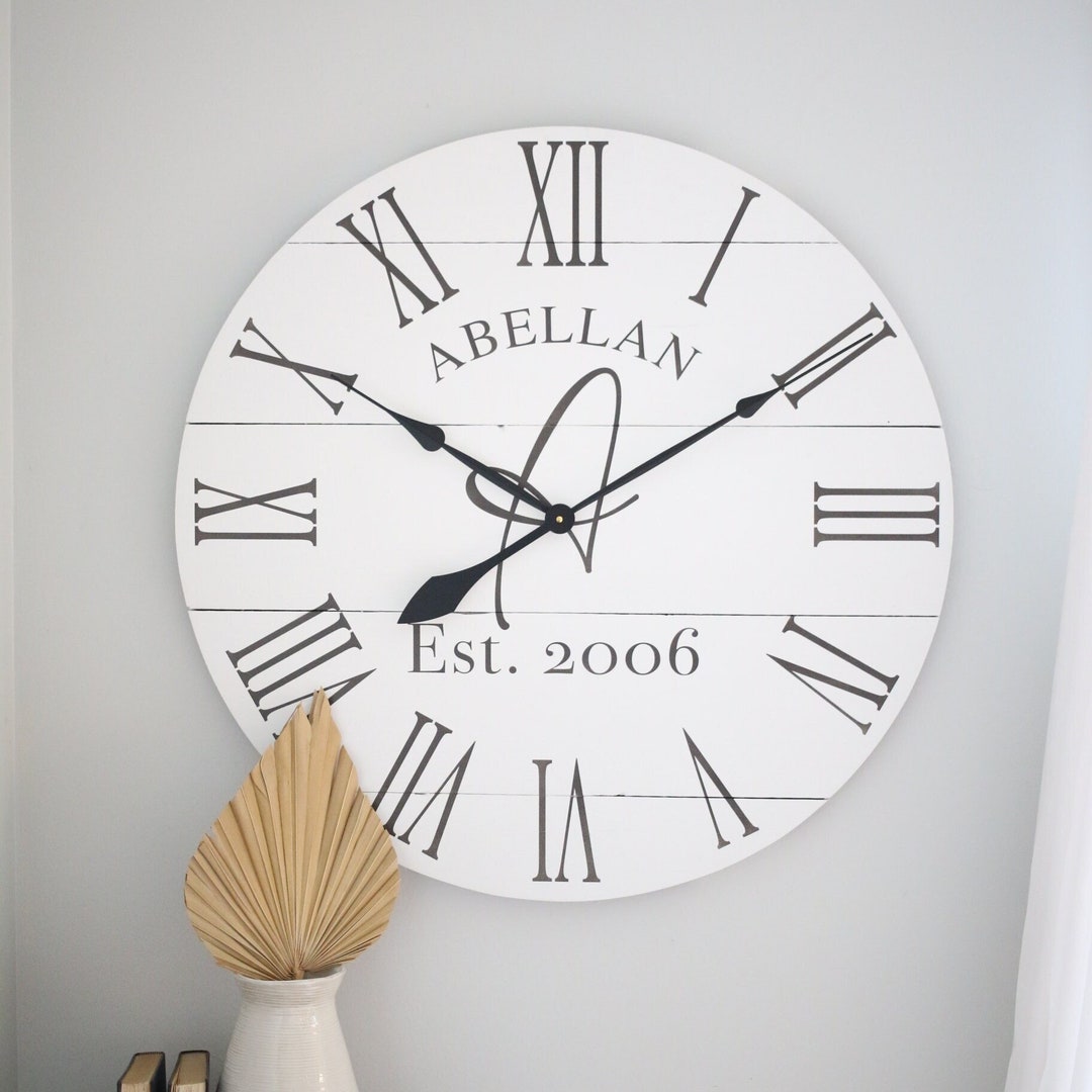 Large Wall Clock - Farmhouse Wall Decor - Oversized Clock - Living Room ...