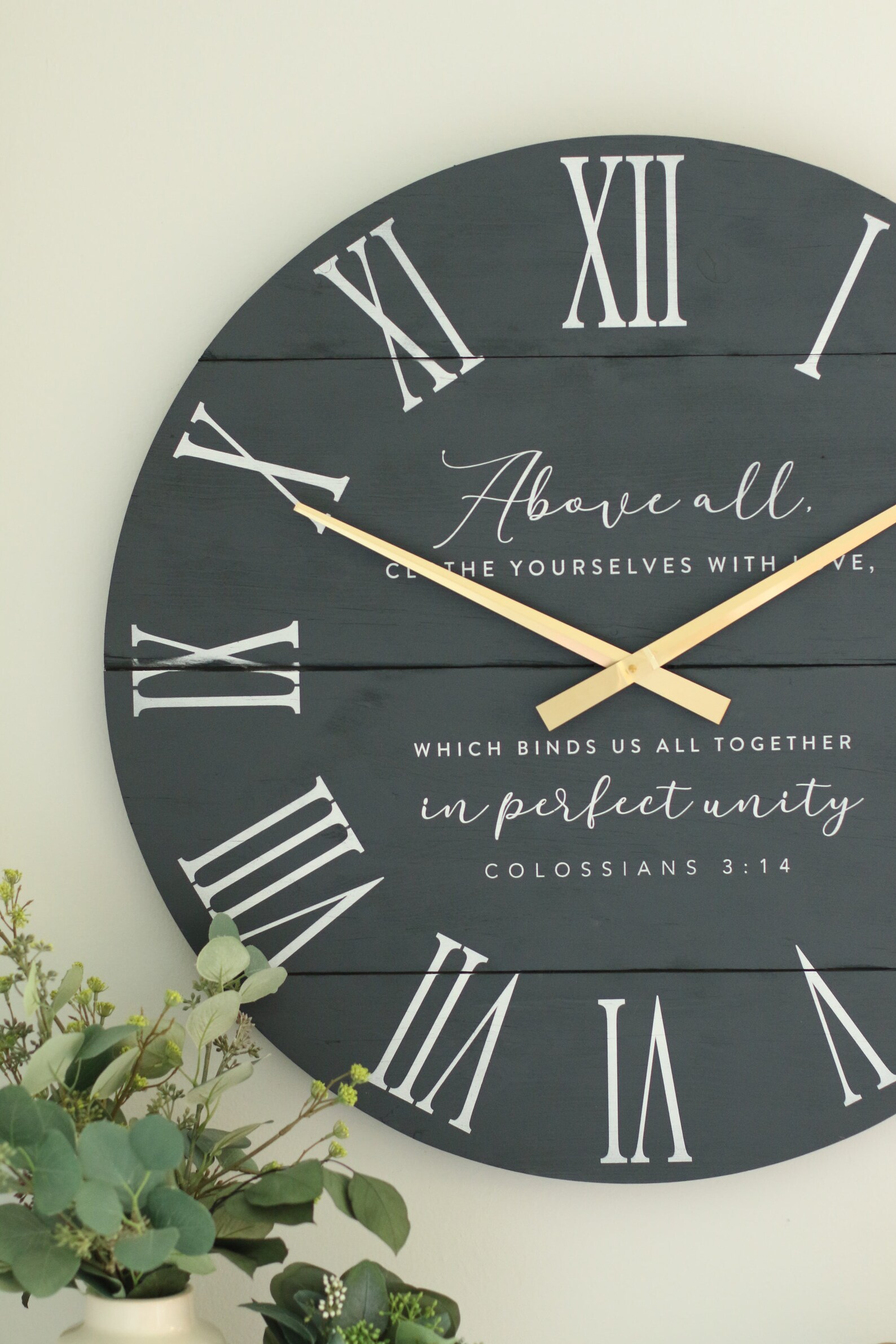 Large wall clock Bible verse decor Scripture wall art Etsy
