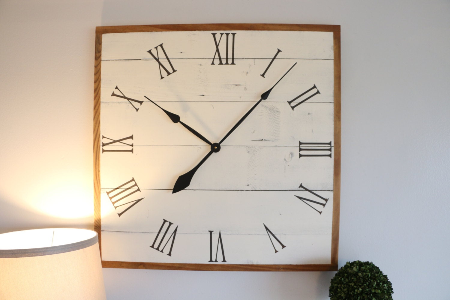 Clock. Clocks. Large clock. Square wall clock. Rustic clock. Etsy