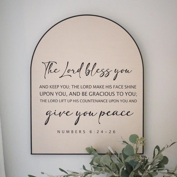 Arched wall sign - Numbers 6:24-26 - Scripture wall art - Living room wall art - Modern farmhouse decor - Handmade wood signs - Bible verse