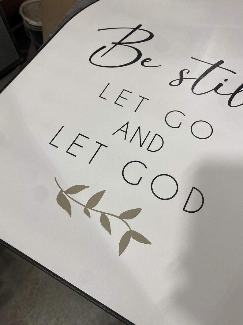 Arched Wooden Sign - Leather Frame - Be Still - Modern Nursery Decor - Etsy
