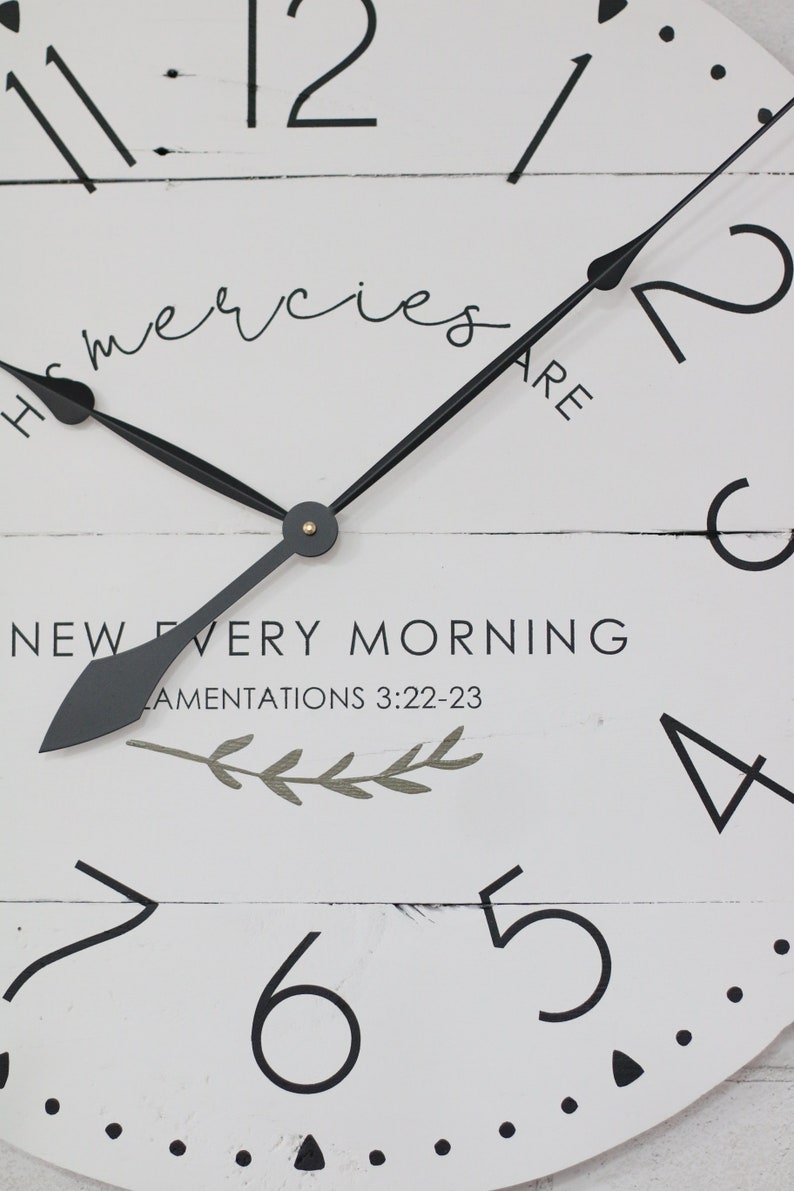 Large Wall Clock Scripture Wall Art Farmhouse Living Etsy