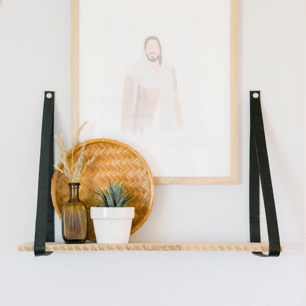 Leather Strap Shelf Etsy