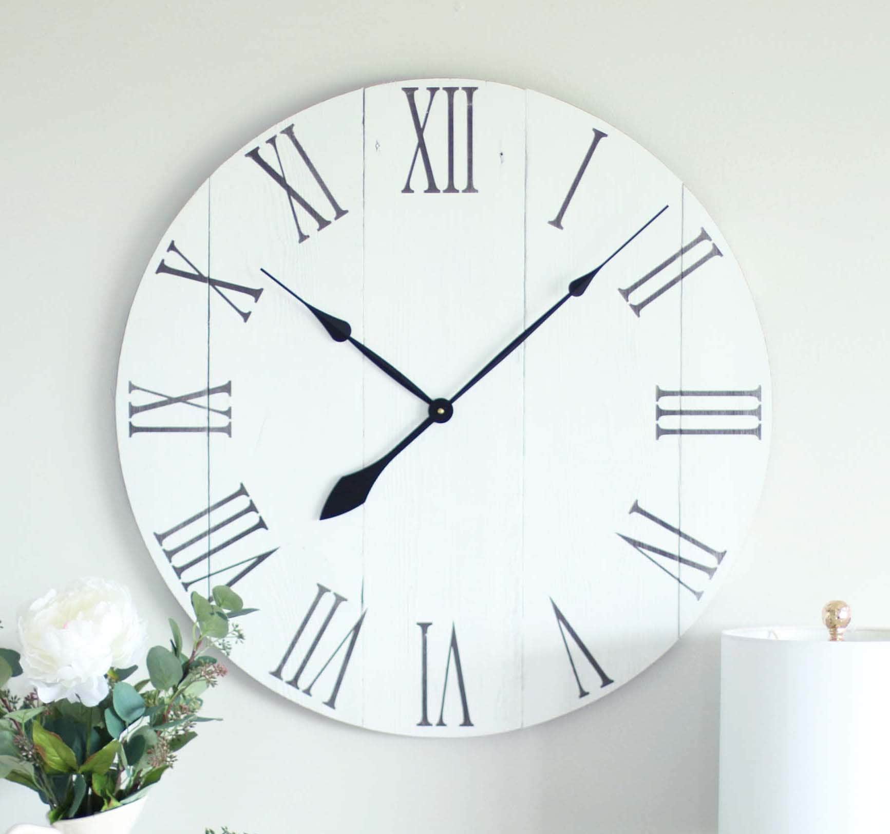 30 in wall clock. True white oversized wall clock. Rustic wall Etsy