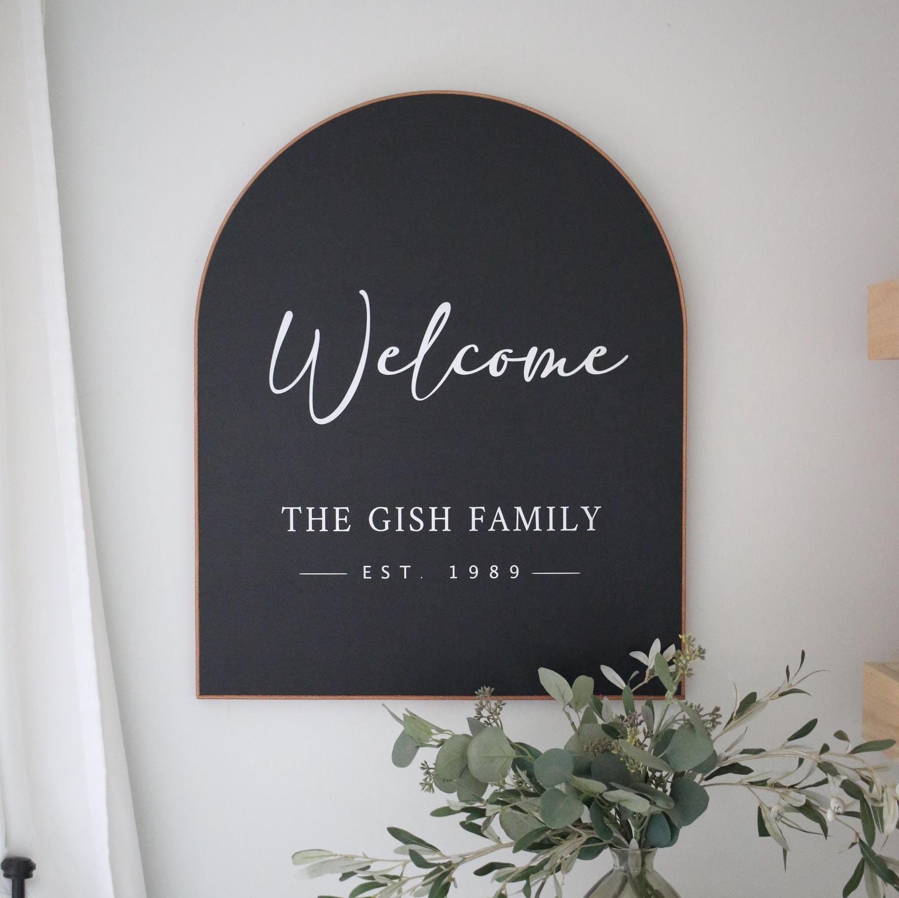 Arched Wood Sign - Welcome Sign - Housewarming - Living Room Wall Art ...