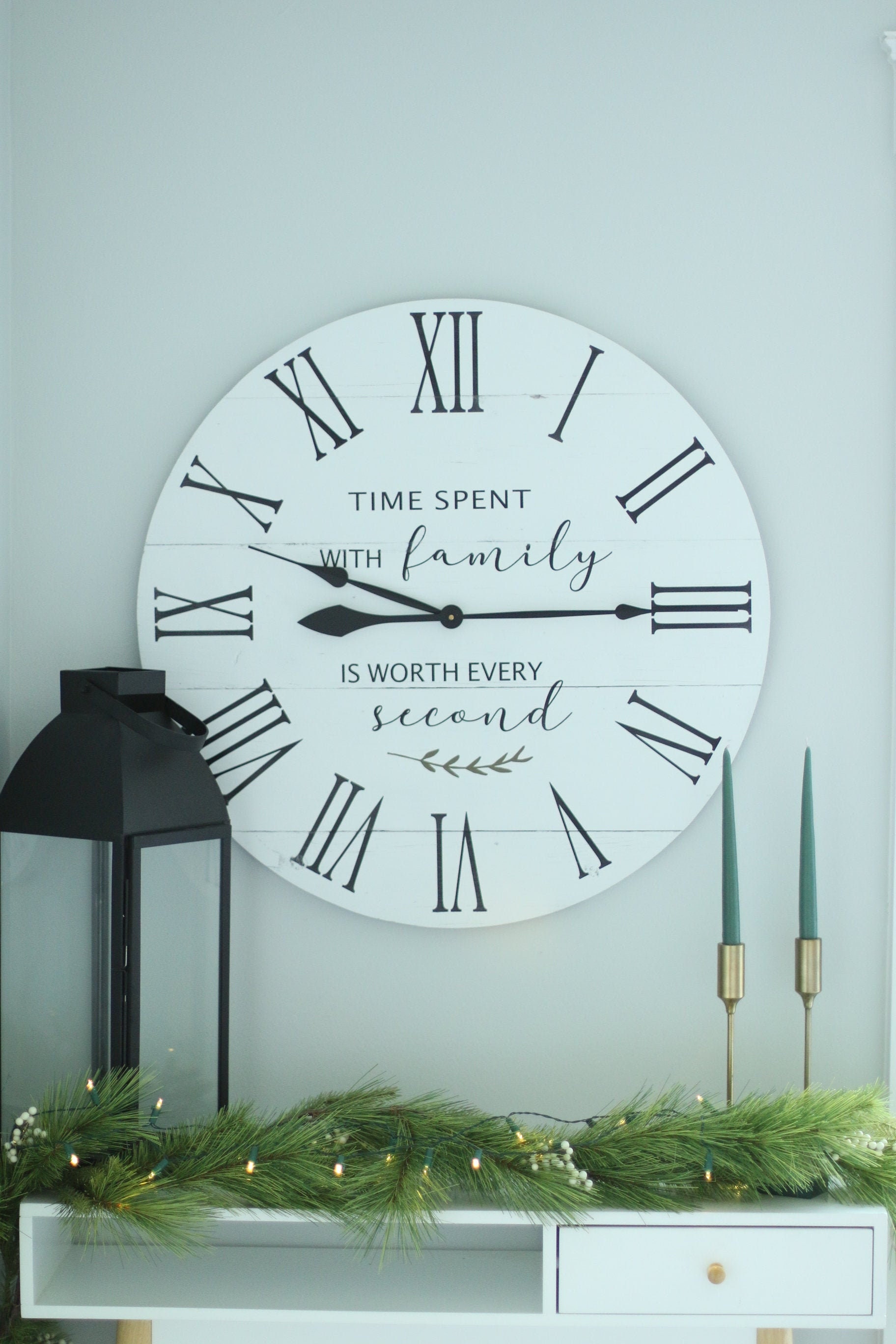 Reloj de pared grande Tiempo pasado con la familia | Etsy