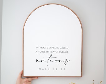Arched sign - Scripture wall art - In Christ alone - Living room wall art - Modern farmhouse decor - Handmade wood signs