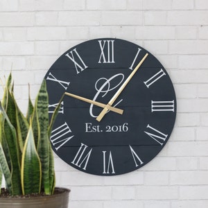 Large wall clock - Personalized gifts - Gifts with name - Wedding anniversary gift - Above fireplace decor - 25&quot;/30&quot; wall clock