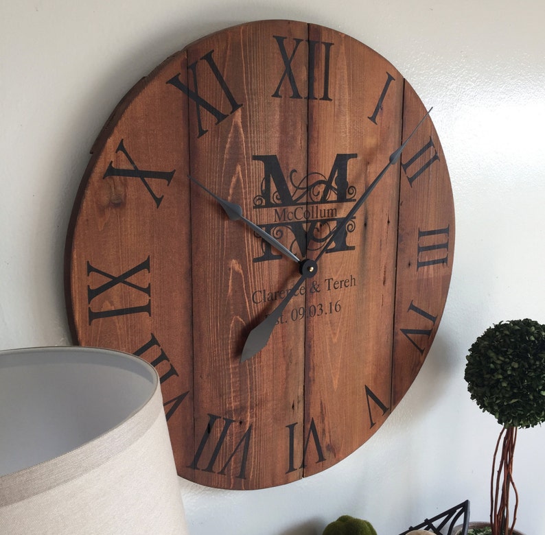 Large Wall Clock Personalized Wall Clock Wedding Gift Idea Etsy