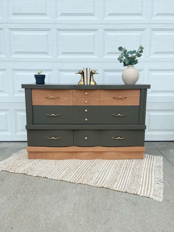 Dark grey wood dresser deals