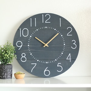 Caviar dreams in Navy - Small clock - Navy and gold - Modern wall clock - Wood clock