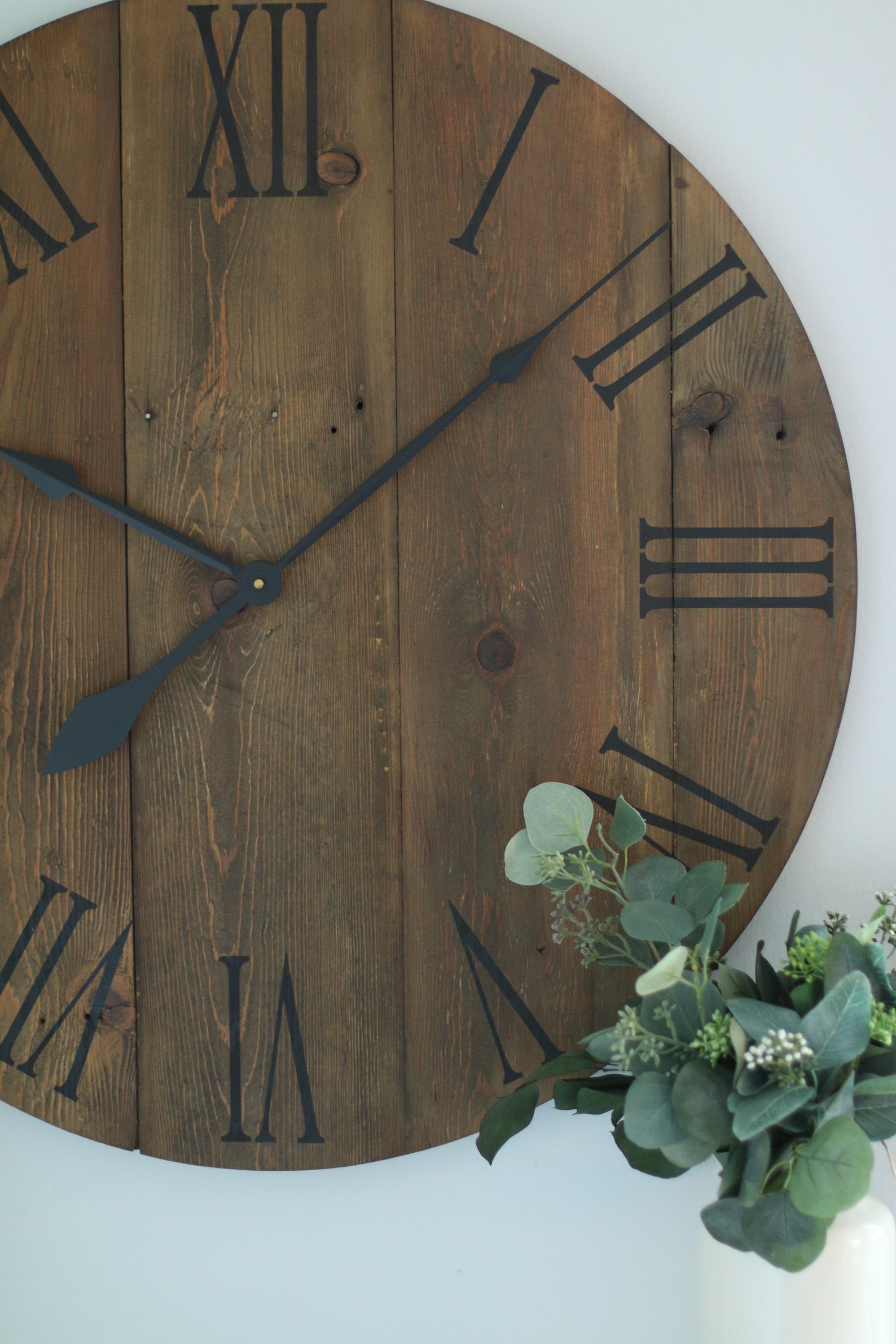 Large Barn Wood Wall Clock – Gray Walnut Stain, 25/30 Inch - Etsy