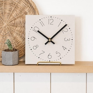 Handmade Barn Wood Clock -  Smokey beige clock - Modern Farmhouse Decor - Square clock