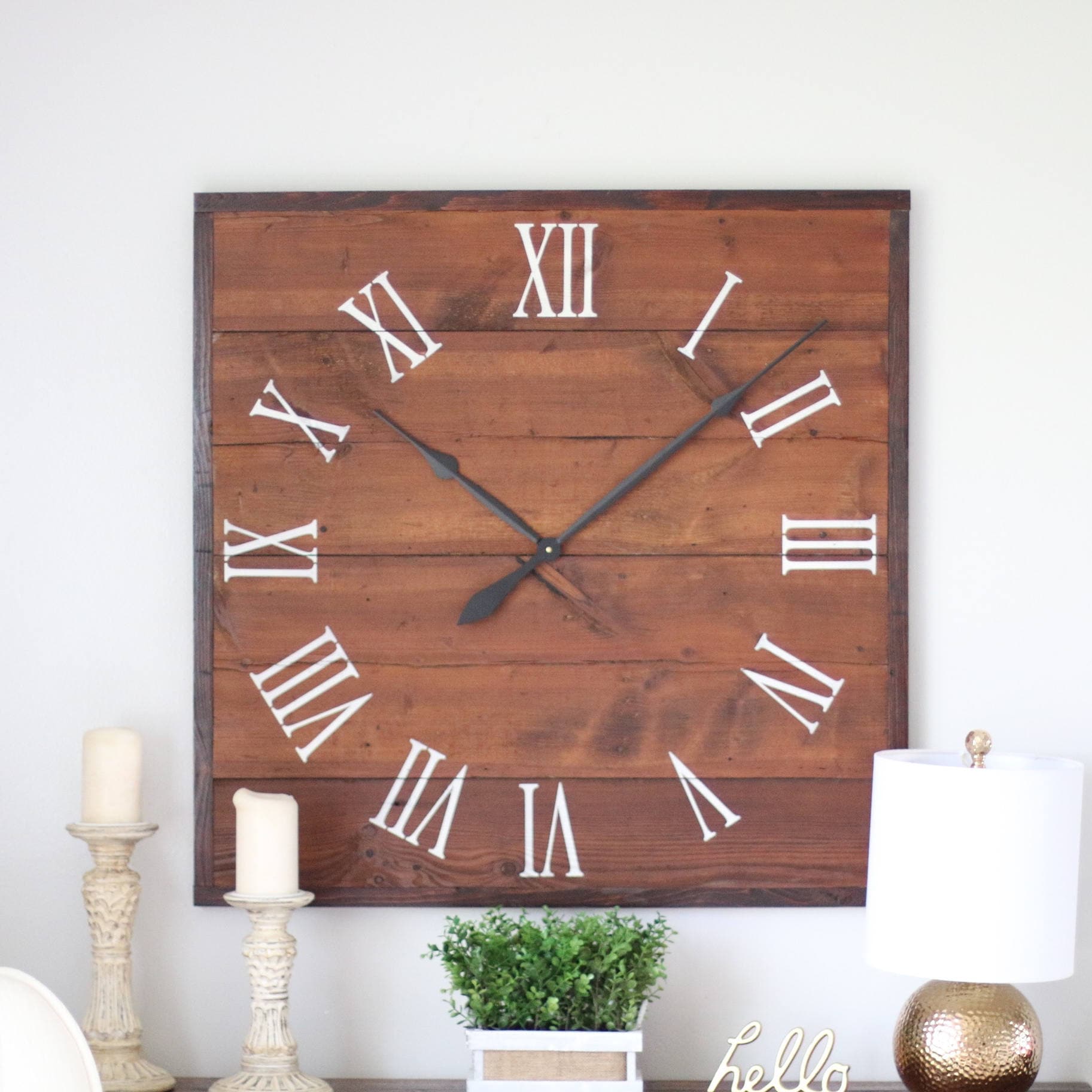 36 clock. Square clock. Large wall clock. Oversized wall Etsy