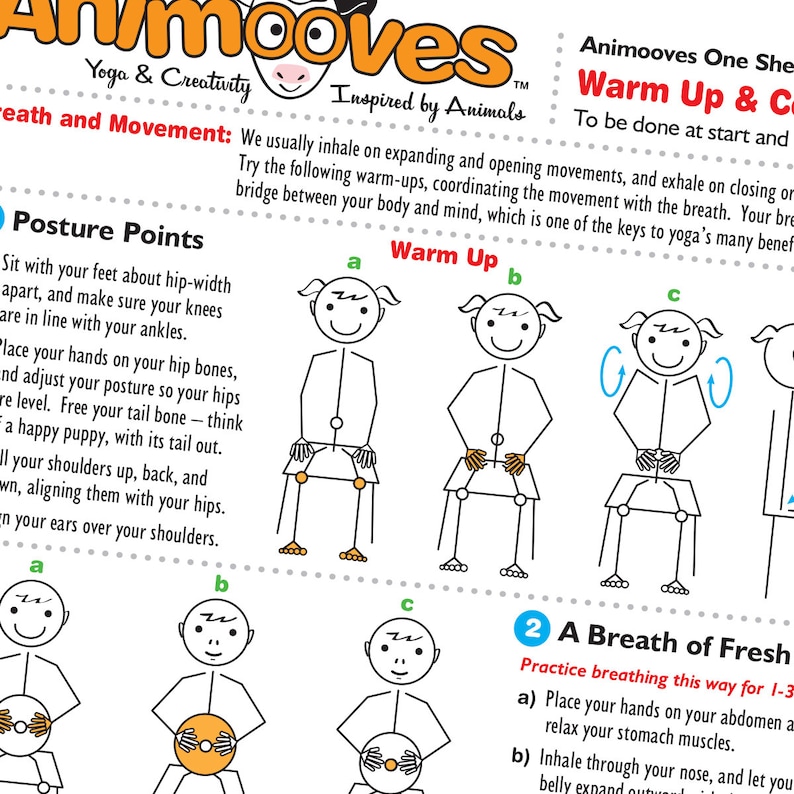 WARM UP/ Cool Down /relaxation One Sheet Yoga Focus | Etsy